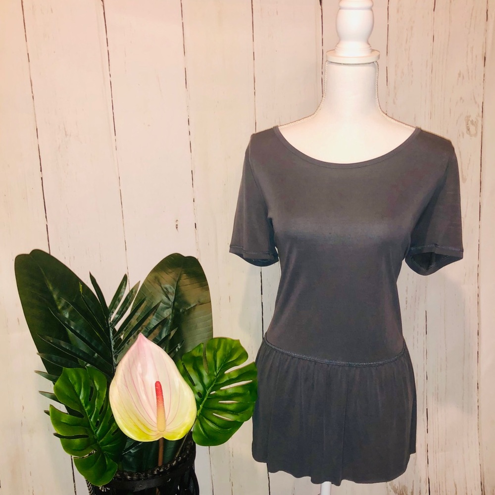 Slate Short Sleeve Peplum Top